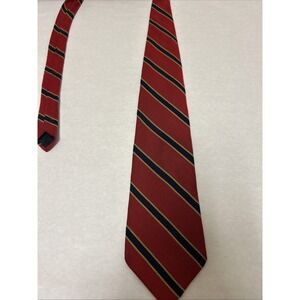 Brooks Brothers Makers mens Repp Silk Tie Red Blue‎ Gold Striped Business Formal